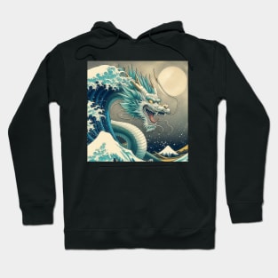 Dragon with katsushika hokusai style Hoodie